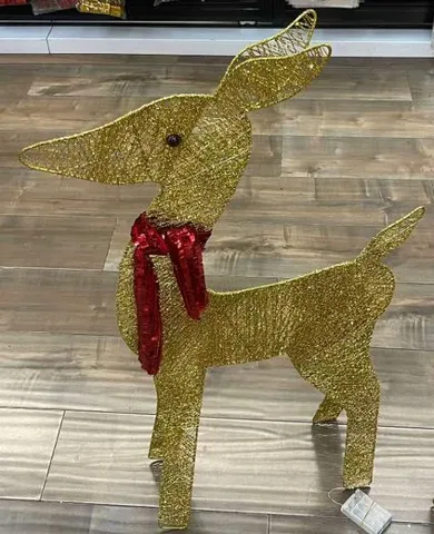 Reno Navideño con Luz y Bufanda 80cm