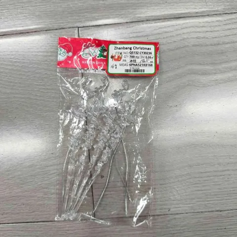 Carámbano Navideño Transparente 14,5cm