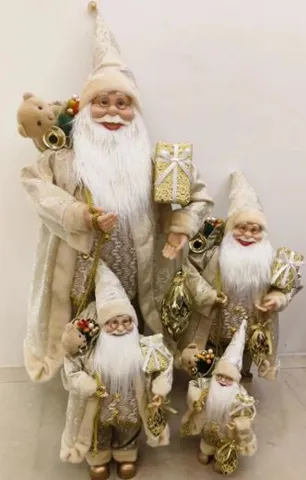 Papá Noel Dorado con Regalo 90cm