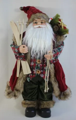 Papá Noel Rojo con Esquíes 90cm