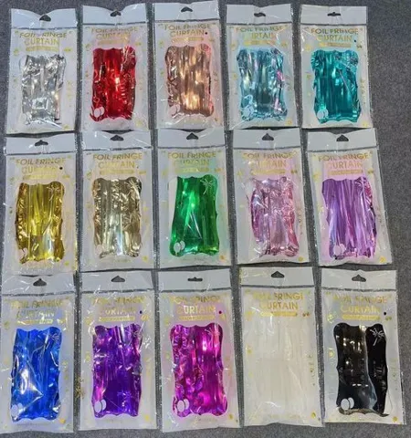 Cortina Metalizada de Flecos 1x2m Colores Surtidos