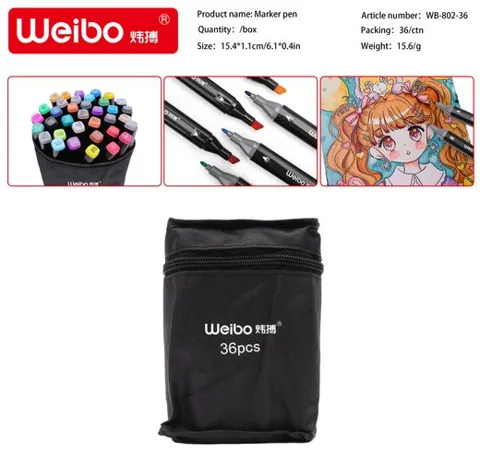 Marcadores x36 Colores con Estuche