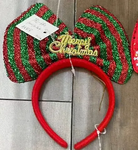 Vincha Navideña Moño Merry Christmas 19x22cm