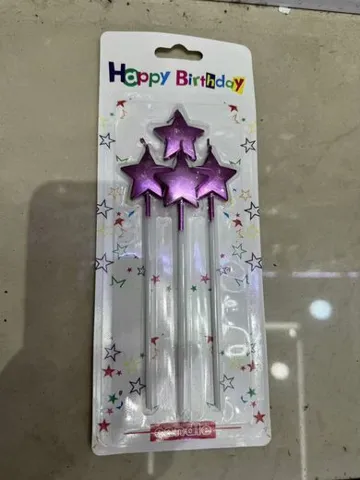Velas Estrella Cumpleaños 4 Piezas