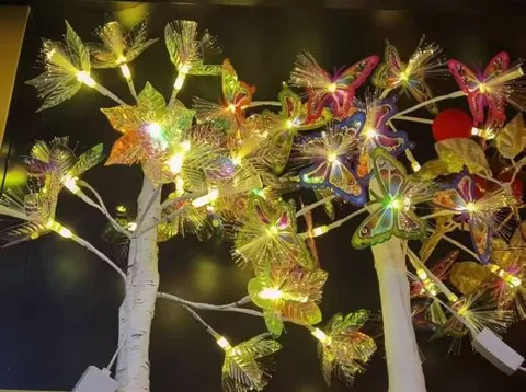 Luz Fibra Óptica Flores Brillantes