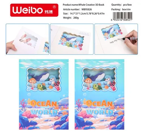 Cuaderno con Relieve 3D Ballena